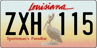 LA license plate ZXH115