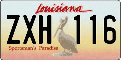 LA license plate ZXH116