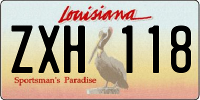 LA license plate ZXH118