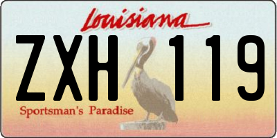 LA license plate ZXH119