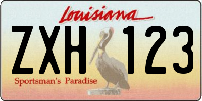 LA license plate ZXH123