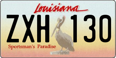 LA license plate ZXH130
