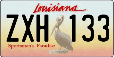 LA license plate ZXH133