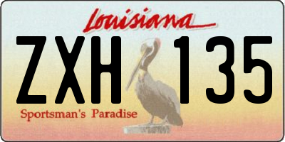 LA license plate ZXH135