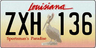 LA license plate ZXH136