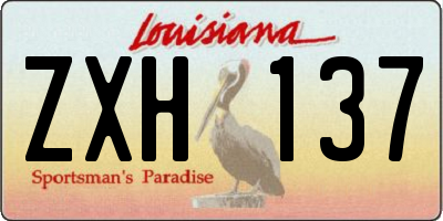 LA license plate ZXH137