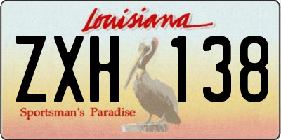 LA license plate ZXH138