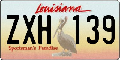 LA license plate ZXH139