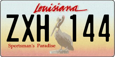 LA license plate ZXH144