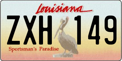 LA license plate ZXH149
