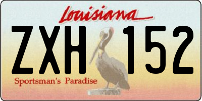 LA license plate ZXH152