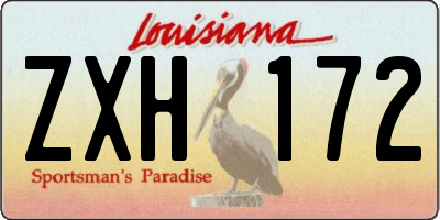 LA license plate ZXH172