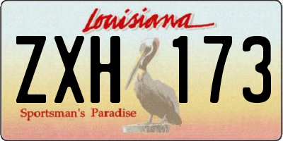 LA license plate ZXH173