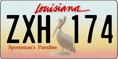 LA license plate ZXH174