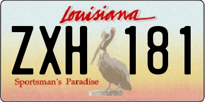 LA license plate ZXH181