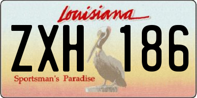 LA license plate ZXH186