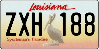 LA license plate ZXH188