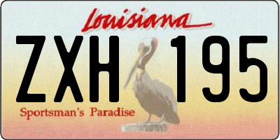 LA license plate ZXH195