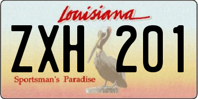 LA license plate ZXH201