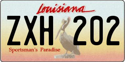 LA license plate ZXH202