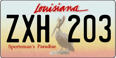 LA license plate ZXH203