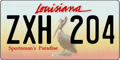 LA license plate ZXH204