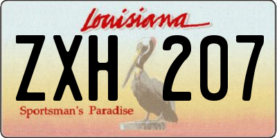 LA license plate ZXH207