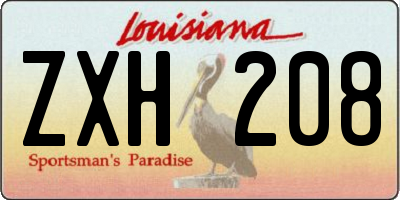 LA license plate ZXH208