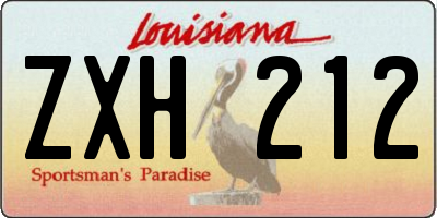 LA license plate ZXH212