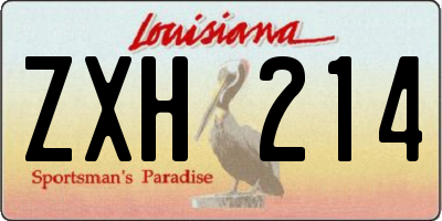 LA license plate ZXH214