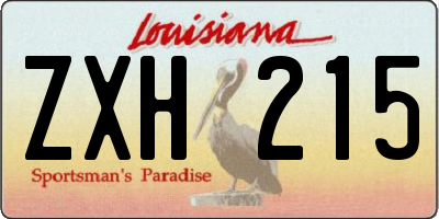 LA license plate ZXH215