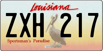 LA license plate ZXH217