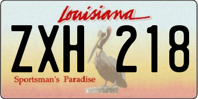 LA license plate ZXH218