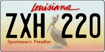 LA license plate ZXH220