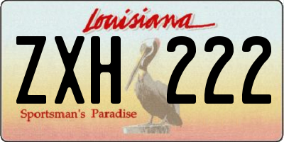 LA license plate ZXH222