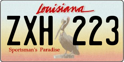 LA license plate ZXH223