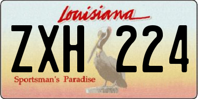 LA license plate ZXH224