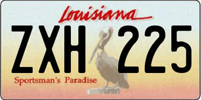 LA license plate ZXH225