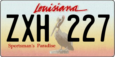 LA license plate ZXH227