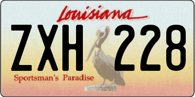 LA license plate ZXH228