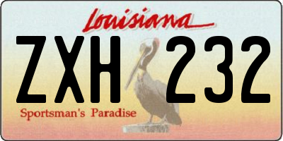 LA license plate ZXH232