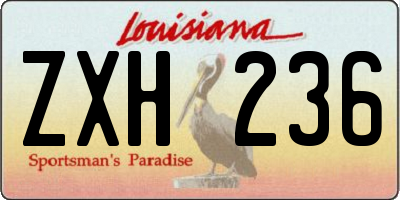 LA license plate ZXH236