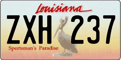 LA license plate ZXH237