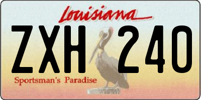 LA license plate ZXH240