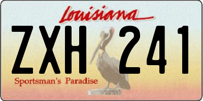 LA license plate ZXH241
