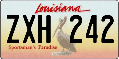 LA license plate ZXH242