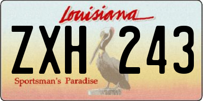 LA license plate ZXH243