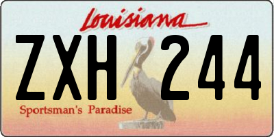 LA license plate ZXH244