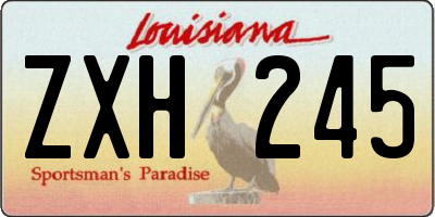 LA license plate ZXH245