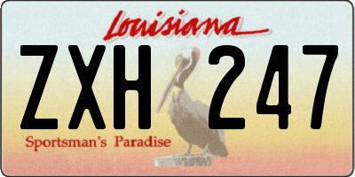 LA license plate ZXH247